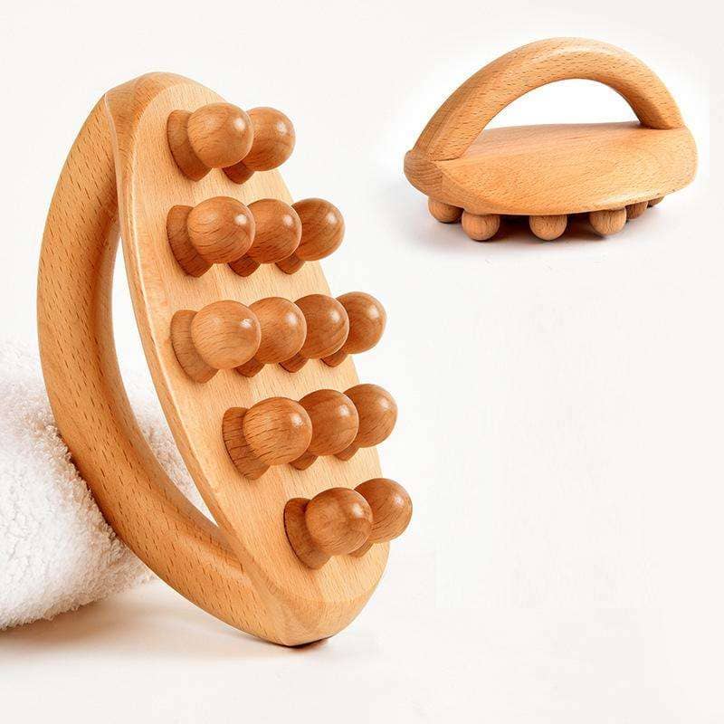 Natural Wooden Handheld Body Massager: Sustainable Company Employee Benefits & Wellness Gifts